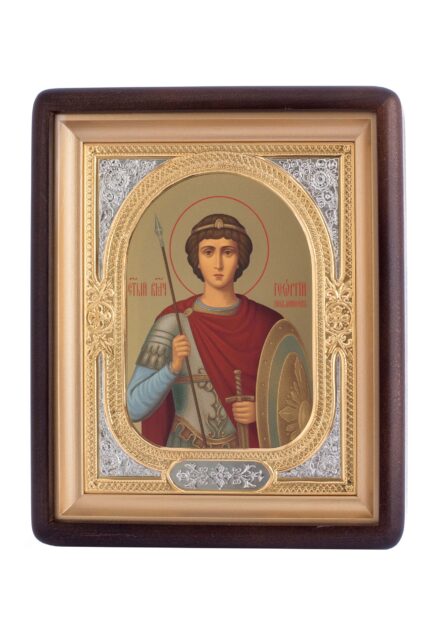 Икона са позлаћеним оковом - Свети Георгије