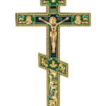 Крст ручни, позлата - емајл