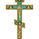 Крст ручни, позлата - емајл
