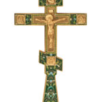 Крст ручни, позлата - емајл